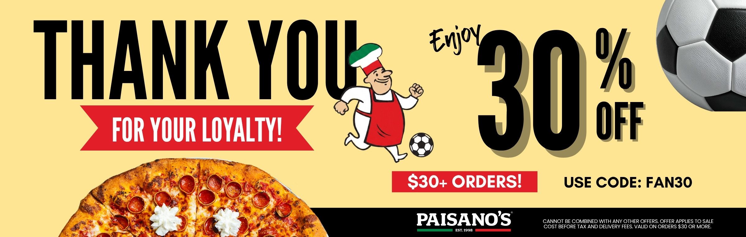 Fan30 $30 banner